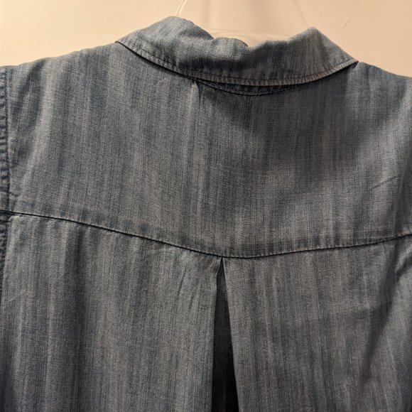 Sleeveless Light Blue Denim Tunic Top - Picture 3 of 4